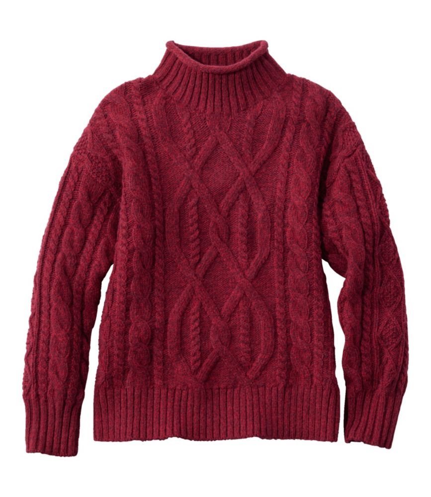 Women's 1912 Heritage Wool Blend Mockneck Sweater, Bordeaux Marl, small image number 1