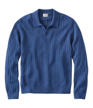 Men's Bean's Ultrasoft Wool Polo Sweater, New