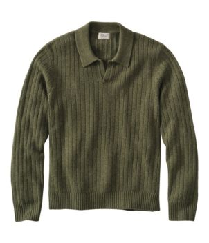 Men's Bean's Ultrasoft Wool Polo Sweater, New