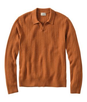 Men's Bean's Ultrasoft Wool Polo Sweater, New