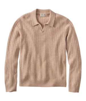 Men's Bean's Ultrasoft Wool Polo Sweater, New