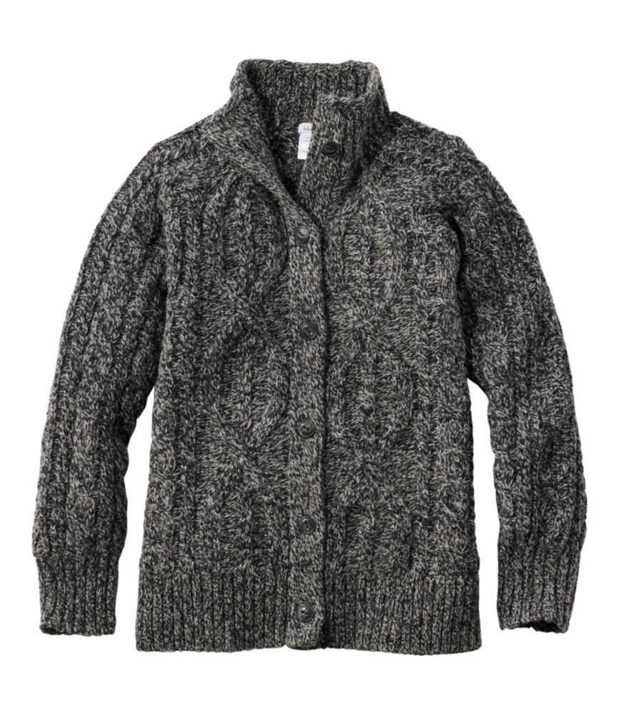 Women's 1912 Heritage Wool Blend Mockneck Cardigan, Charcoal Marl, small image number 1