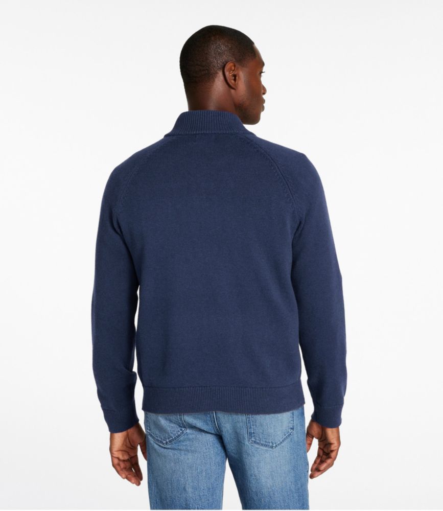 Men's Wicked Soft Cotton/Cashmere Sweaters, Quarter-Zip, Classic Navy, small image number 3