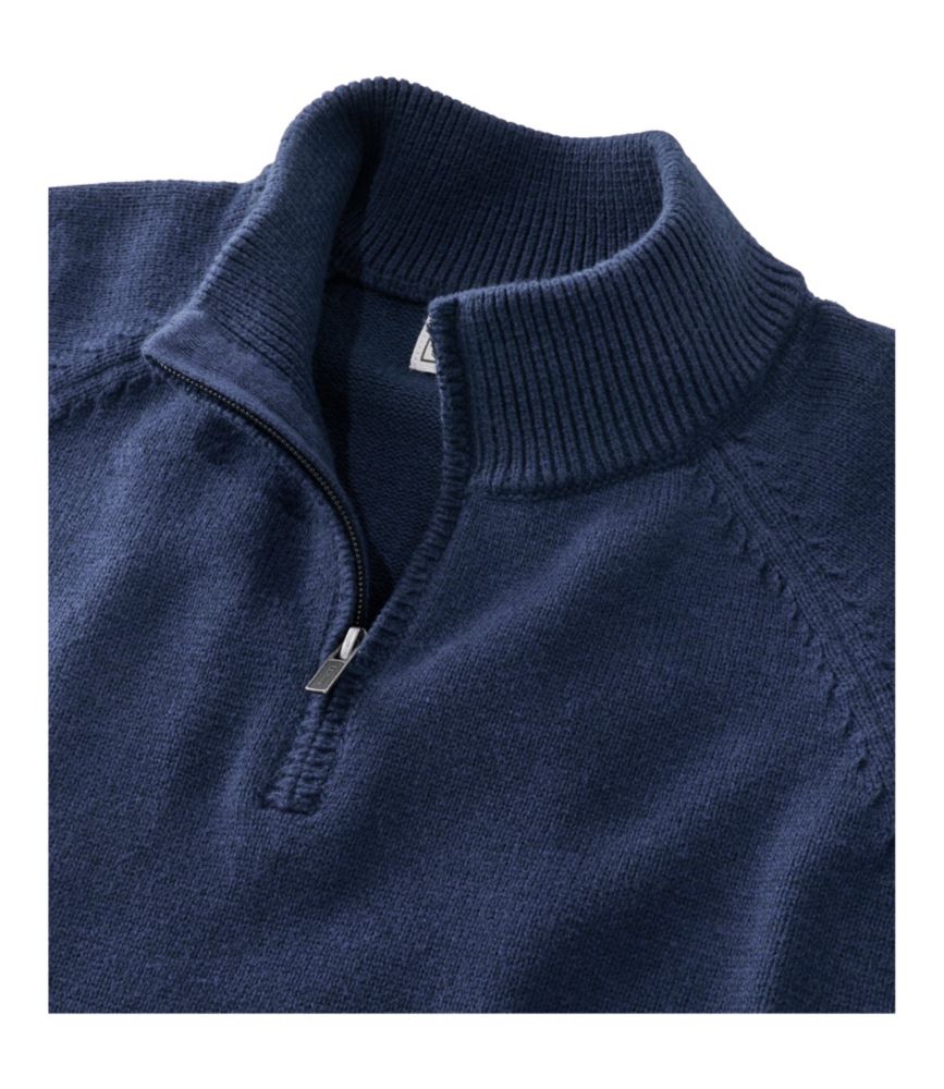 Men's Wicked Soft Cotton/Cashmere Sweaters, Quarter-Zip, Classic Navy, small image number 6