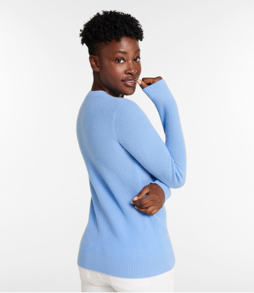 Women's Classic Cashmere Textured Sweater, Crewneck, Amethyst Heather, small image number 3