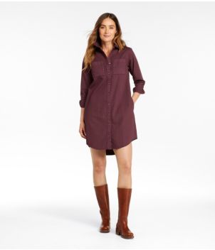 Women's L.L. Bean Heritage Washed Denim Shirt Dress, Garment-Dye