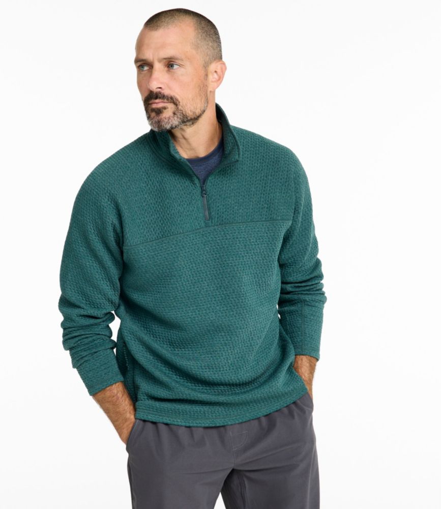L.L.Bean Men's Ridgeknit Textured Quarter-Zip Pullover With