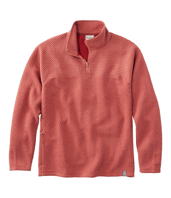 Ridgeknit Quarter-Zip Pullover, Light Mahogany, large image number 0