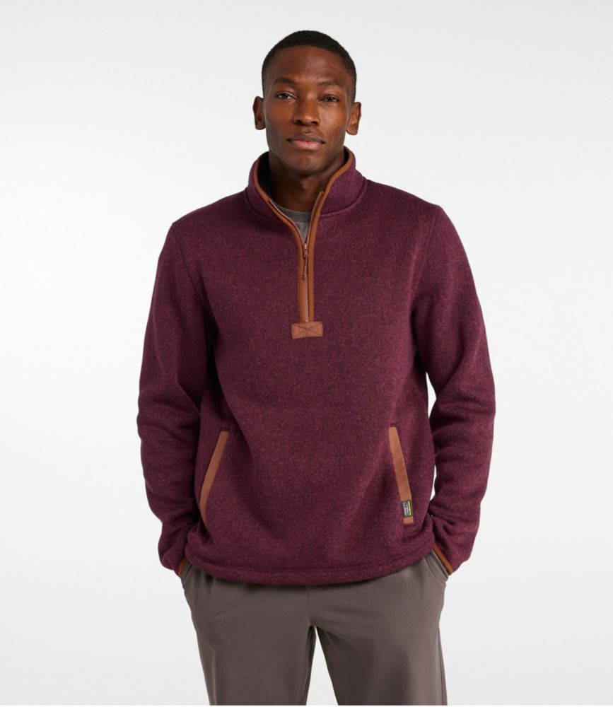 Men's Bean's Sweater Fleece Half-Zip Pullover, Yellow Ochre, small image number 2