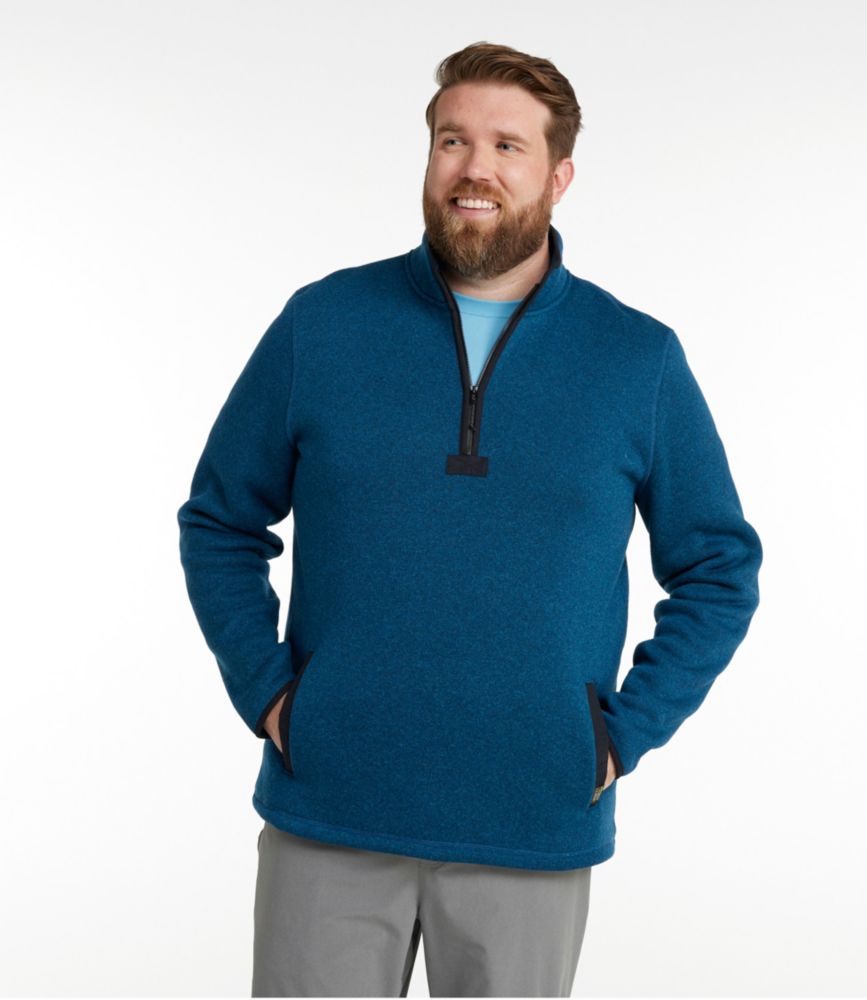 Men's Bean's Sweater Fleece Half-Zip Pullover, Bright Navy, small image number 4