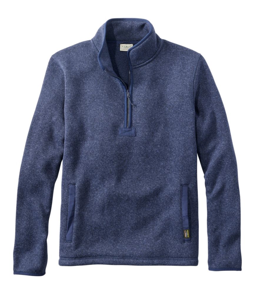 Men's Bean's Sweater Fleece Half-Zip Pullover, Bright Navy, small image number 1