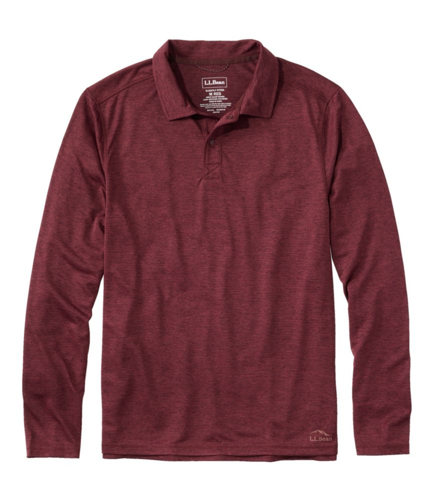 Men's Ultralight Adventure Polo, Long-Sleeve, Burgundy Brown, small image number 1