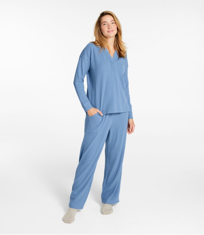 Women's Soft Waffle Sleep Set, Chalk Blue, small image number 2