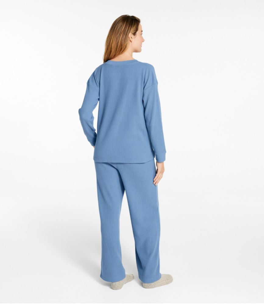 Women's Soft Waffle Sleep Set, Chalk Blue, small image number 3