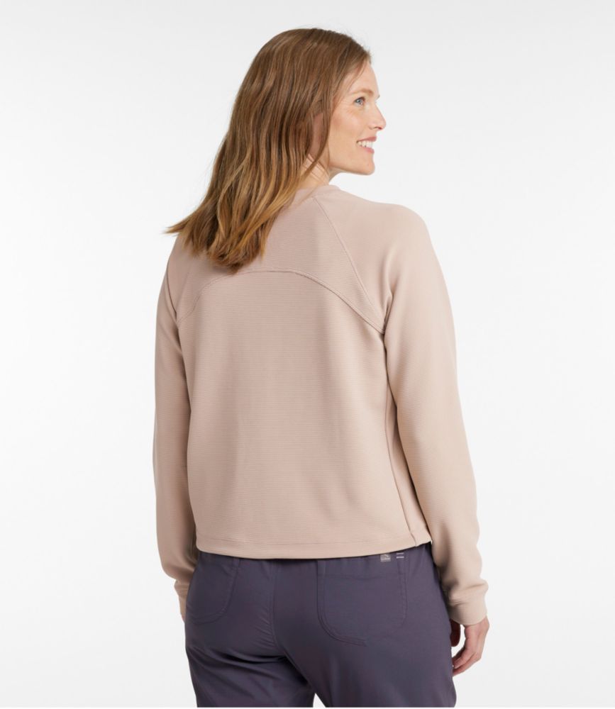 Women's VentureStretch Ottoman-Rib Pullover, Cropped, Deep Rosewood, small image number 3