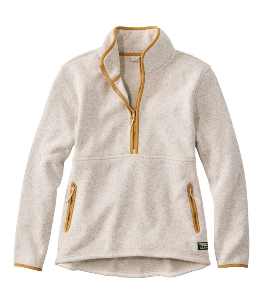 Women's L.L.Bean Sweater Fleece Half-Zip Pullover, Sailcloth/Warm Gold, small image number 1