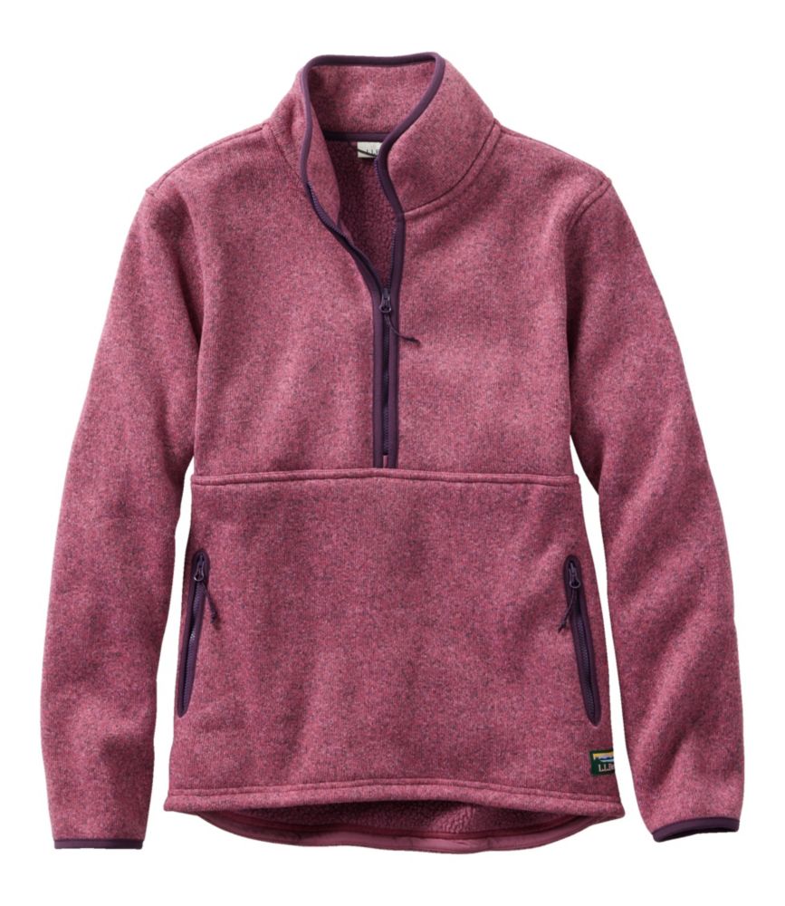 Women's L.L.Bean Sweater Fleece Half-Zip Pullover, Dark Plum Rose/Eggplant, small image number 1