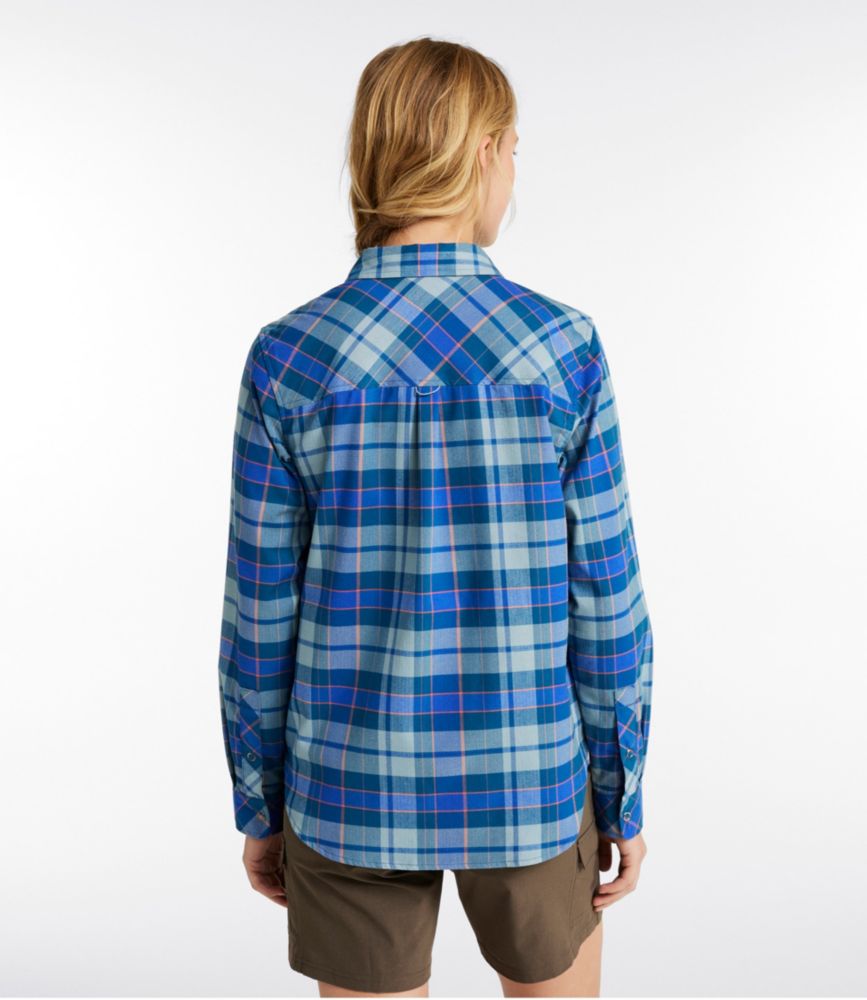 Women's Mountainside Brushed Performance Shirt, Cadet Blue Plaid, small image number 3