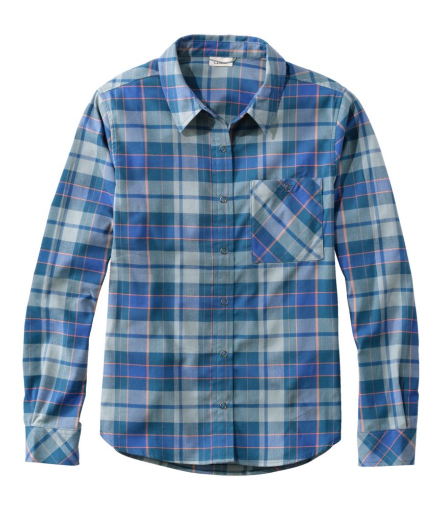 Women's Mountainside Brushed Performance Shirt, Cadet Blue Plaid, small image number 1