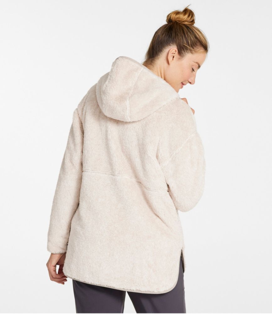 Women's L.L.Bean Hi-Pile Fleece Jacket, Long Hooded, Gingerbread Heather, small image number 3