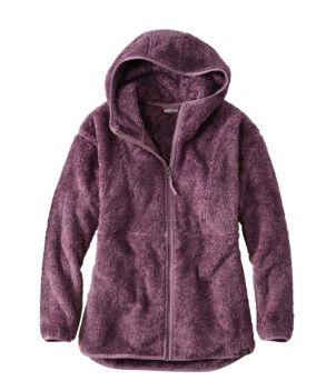 Women's L.L.Bean Hi-Pile Fleece Jacket, Long Hooded, New