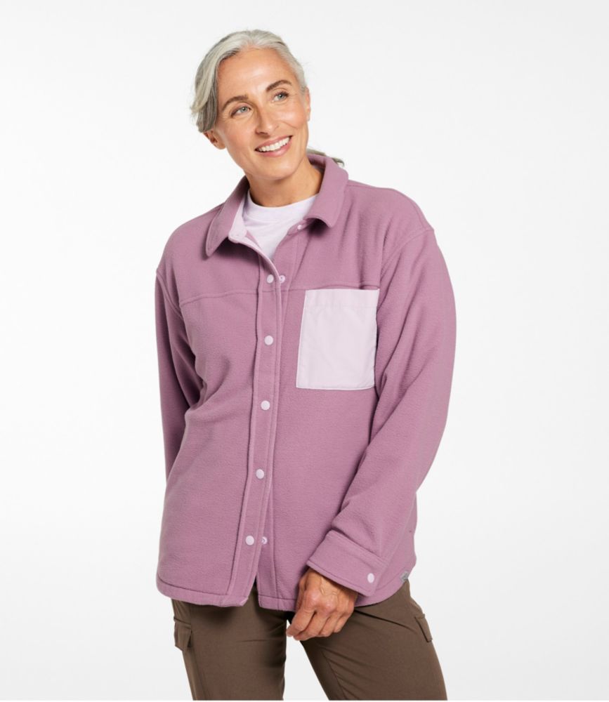 Women's Camp Fleece Overshirt, Mauve, small image number 2