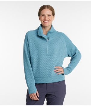 Women's Ridgeknit Half-Zip Pullover, Oversized