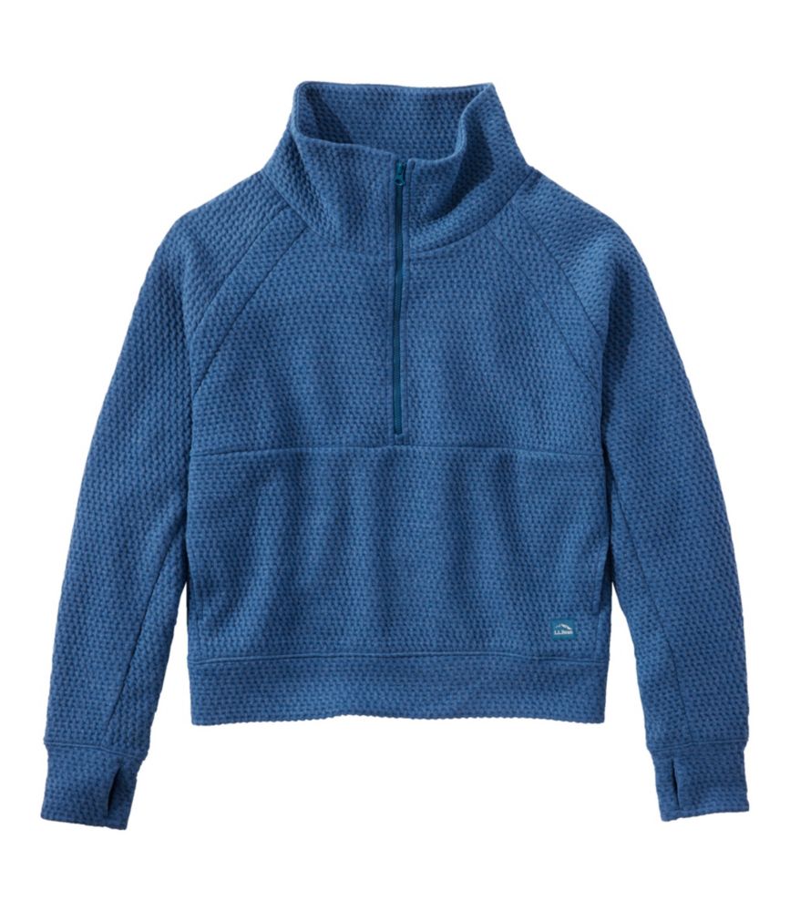 Women's Ridgeknit Half-Zip Pullover, Oversized, Dark Marine Blue, small image number 1