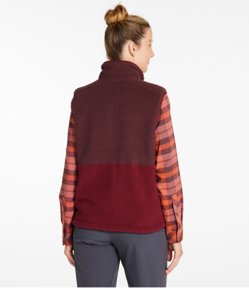 Women's Mountainside Fleece Vest, Colorblock, Burgundy Brown/Deep Rosewood, small image number 3