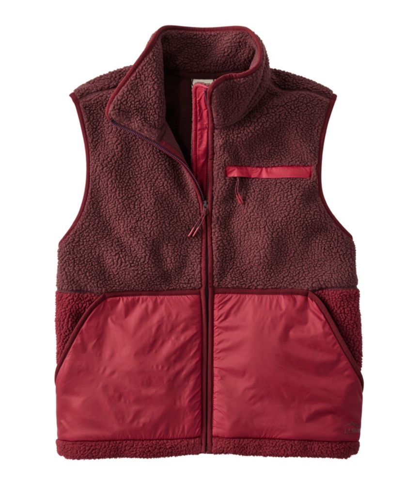 Women's Mountainside Fleece Vest, Colorblock, Burgundy Brown/Deep Rosewood, small image number 1