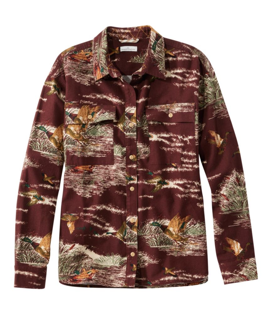 Women's Signature Camp Flannel Shirt, Currant Print, small image number 1
