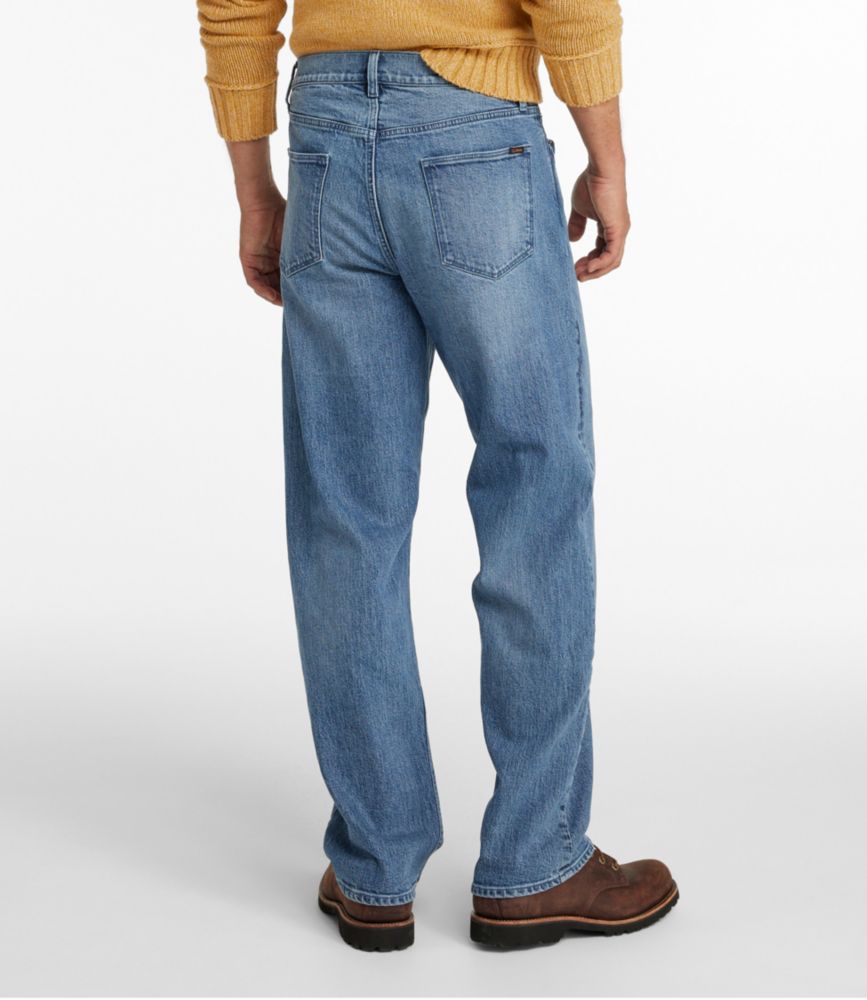 Men's Signature Heritage Denim, Relaxed Fit, Straight Leg, Bleached Wash, small image number 3