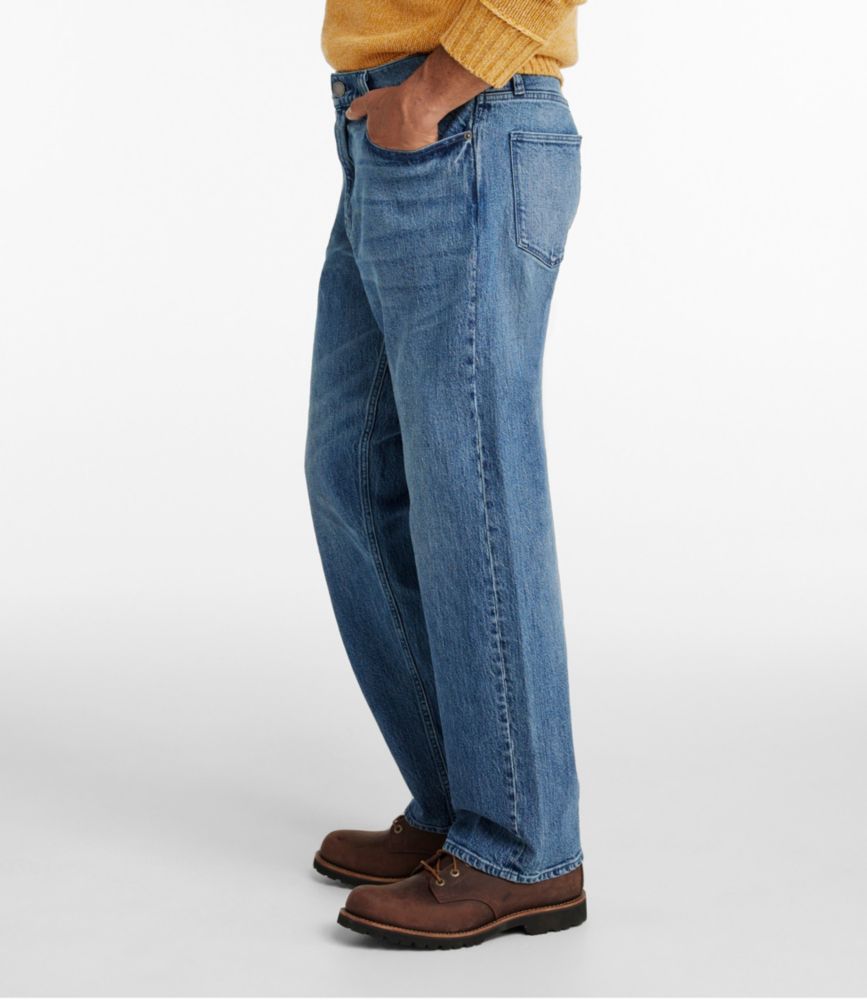 Men's Signature Heritage Denim, Relaxed Fit, Straight Leg, Bleached Wash, small image number 4