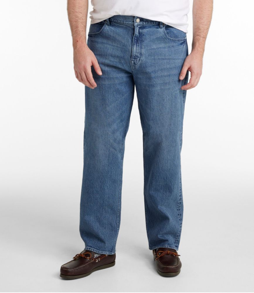 Men's Signature Heritage Denim, Relaxed Fit, Straight Leg, Bleached Wash, small image number 5