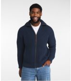 Men's Signature Organic Cotton Sweater, Funnel Neck, Full Zip