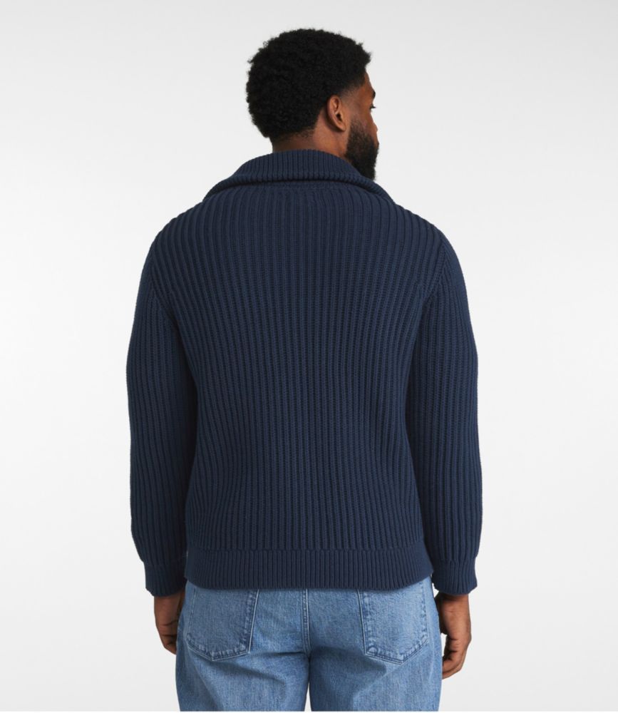 Men's Signature Organic Cotton Sweater, Funnel Neck, Full Zip, Gray Heather, small image number 5