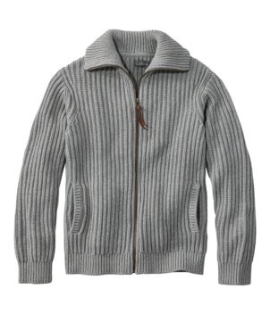 Men's Signature Organic Cotton Sweater, Funnel Neck, Full Zip