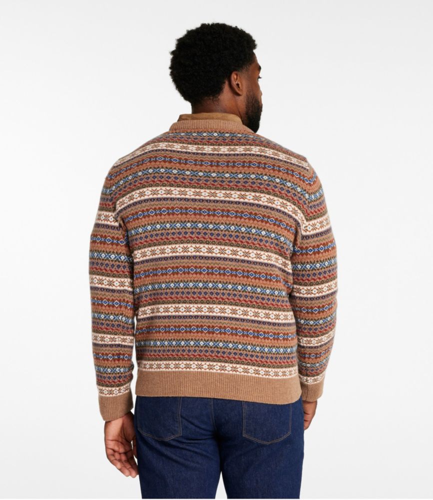 Men's Signature Camp Merino Wool Crewneck Sweater, Pattern, Walnut Fair Isle, small image number 5