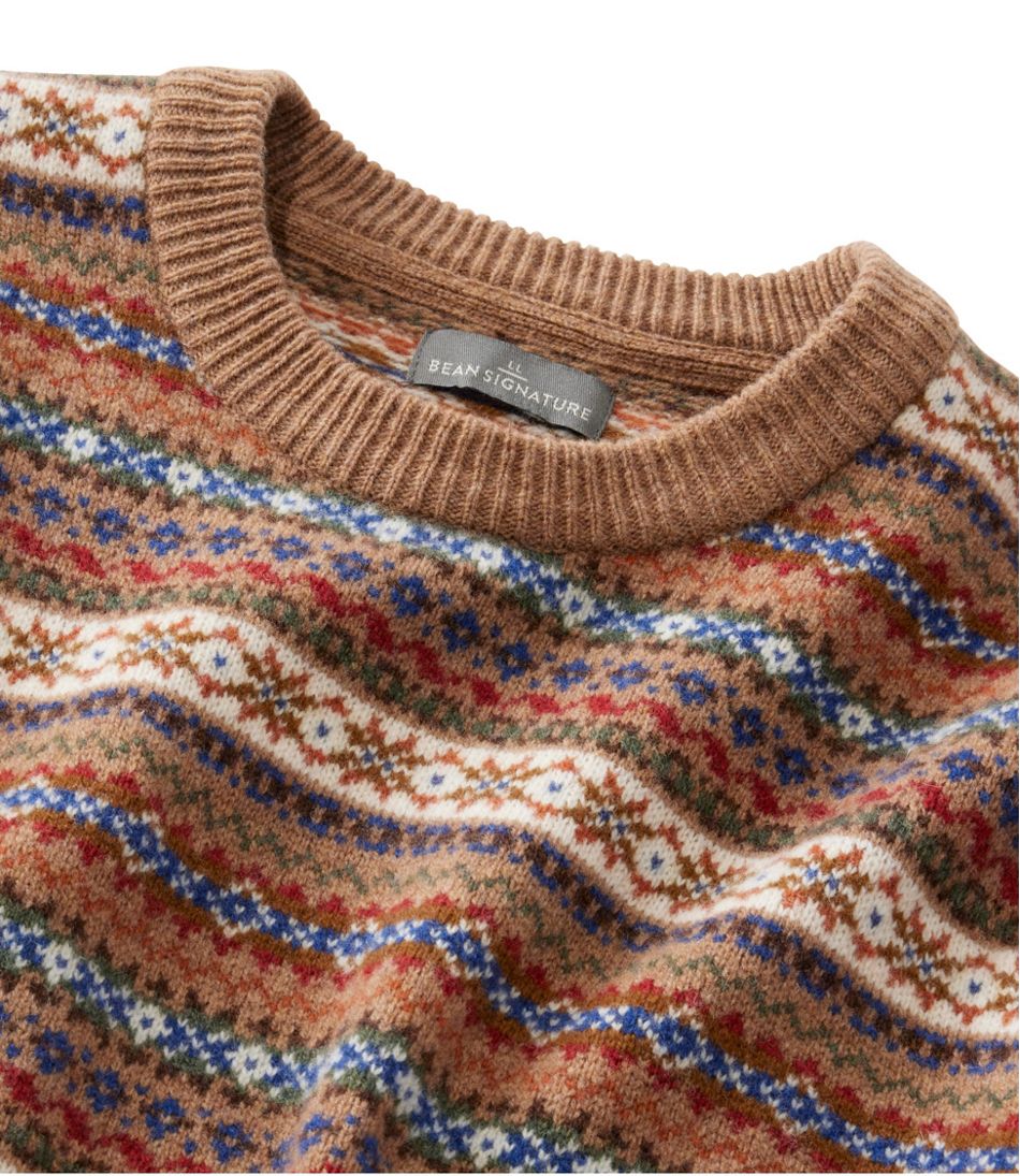 Men's Signature Camp Merino Wool Crewneck Sweater, Pattern Men's Signature Camp Merino Wool Crewneck Sweater, Pattern