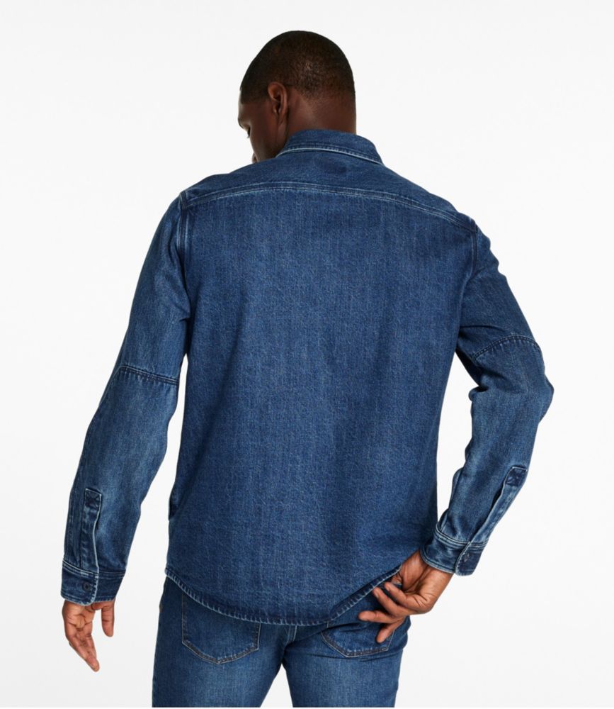 Men's Signature Denim Workshirt, Dark Indigo, small image number 3