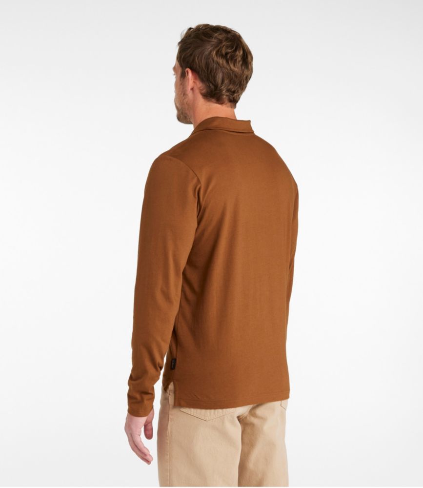 Men's Signature Stonecoast Polo, Long-Sleeve, Navy, small image number 3