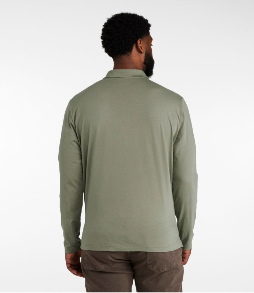 Men's Signature Stonecoast Polo, Long-Sleeve, Navy, small image number 5