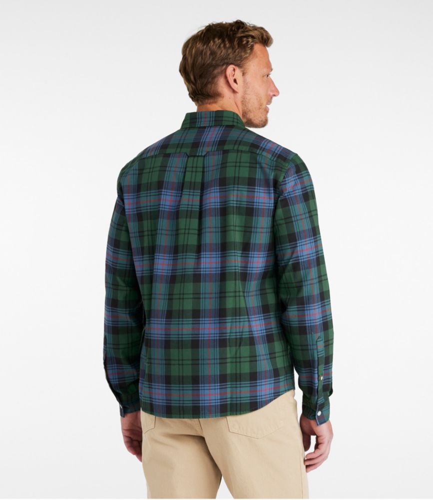 Men's Signature Premium Pima Cotton Oxford Shirt, Long-Sleeve, Camp Green Plaid, small image number 3