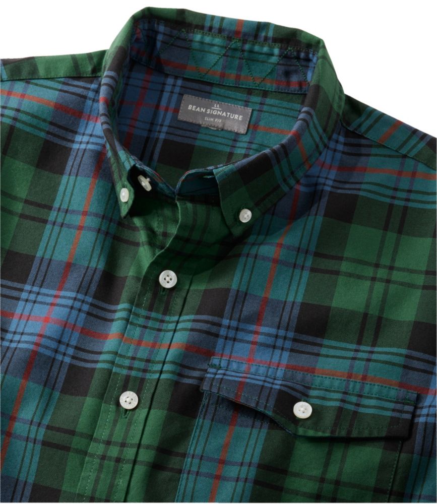 Men's Signature Premium Pima Cotton Oxford Shirt, Long-Sleeve, Camp Green Plaid, small image number 6