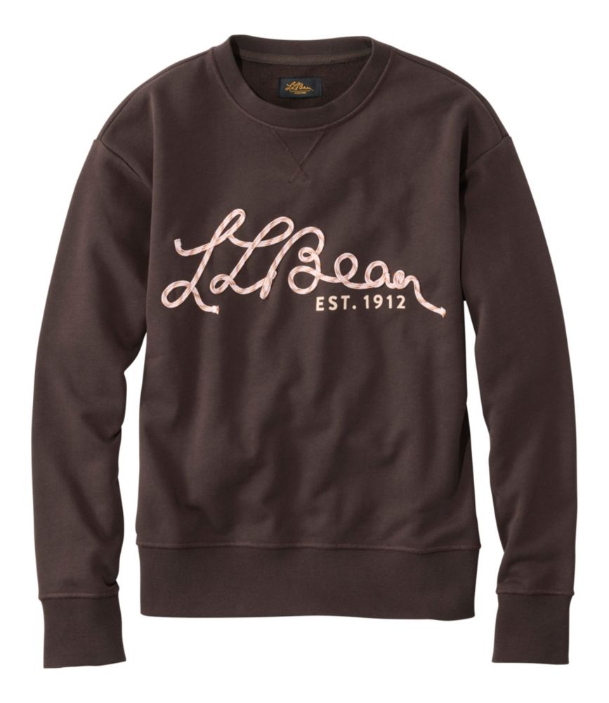 Women's Signature Camp Sweatshirt, Crewneck, Deepest Brown Logo, small image number 1