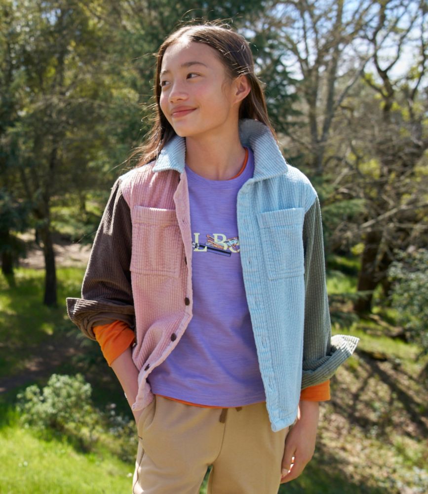 Kids' L.L.Bean Comfort Corduroy Shirt, Carbon Navy Color Block, small image number 6