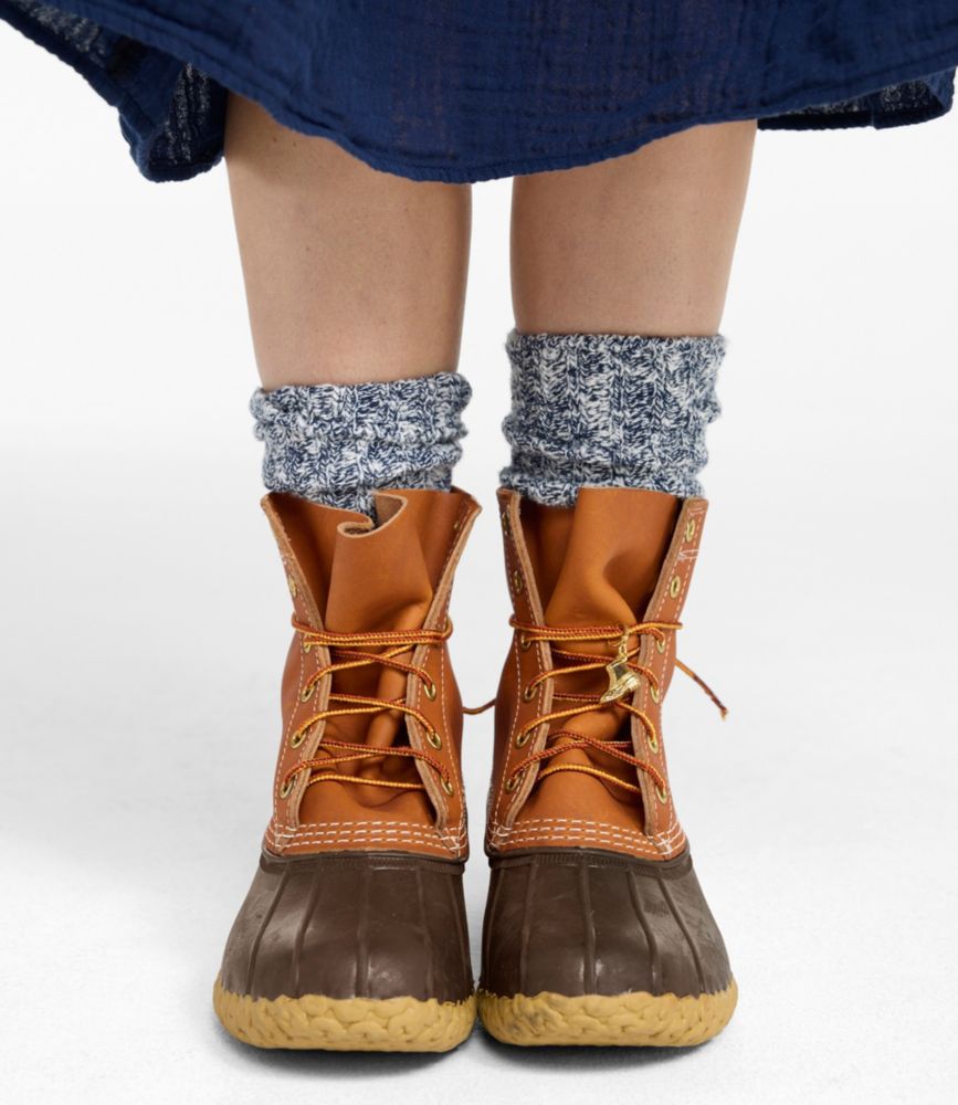 Women's Bean Boots, 8", Tan/Bright Navy/Gum, small image number 10