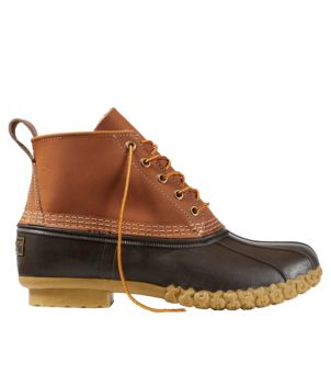 Classic L.L.Bean 6-inch Bean Boots showing the iconic rubber sole and leather upper design