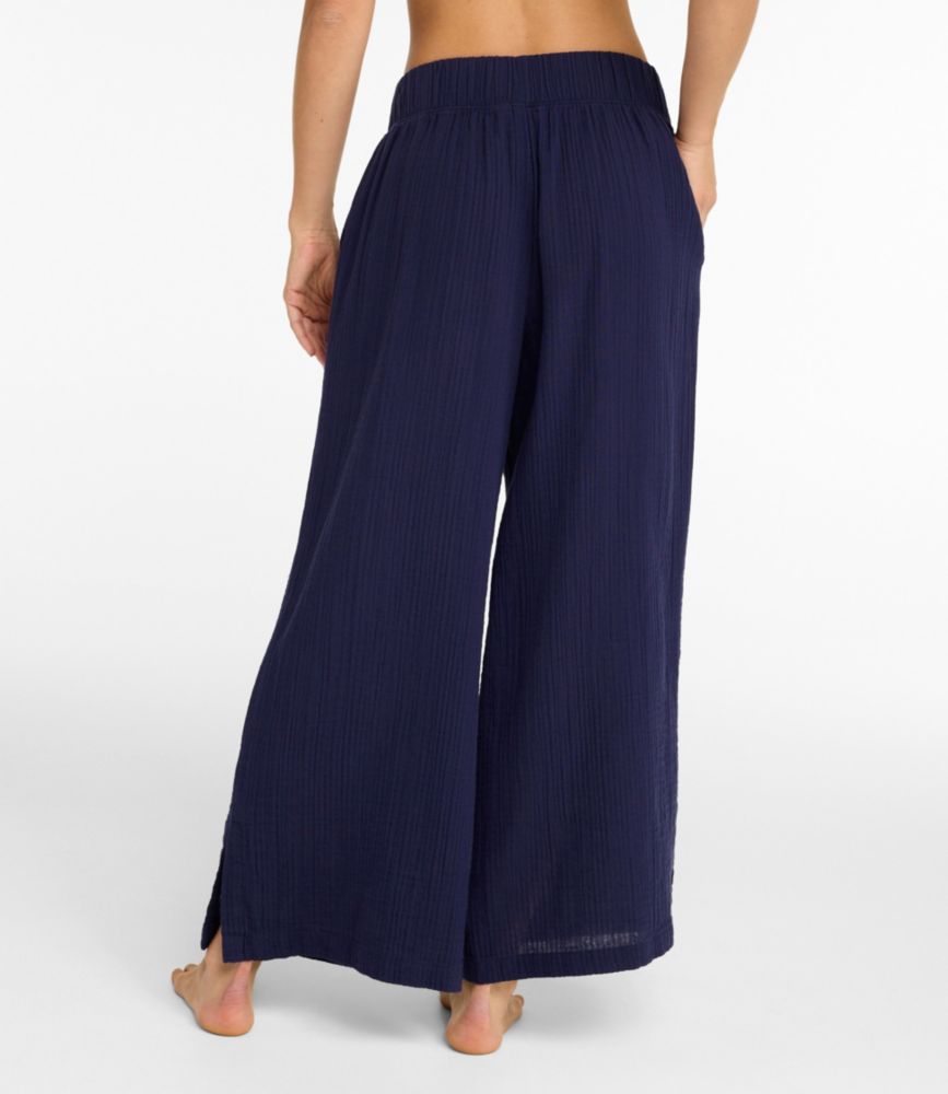 Women's Cloud Gauze Wide-Leg Pants, White, small image number 3