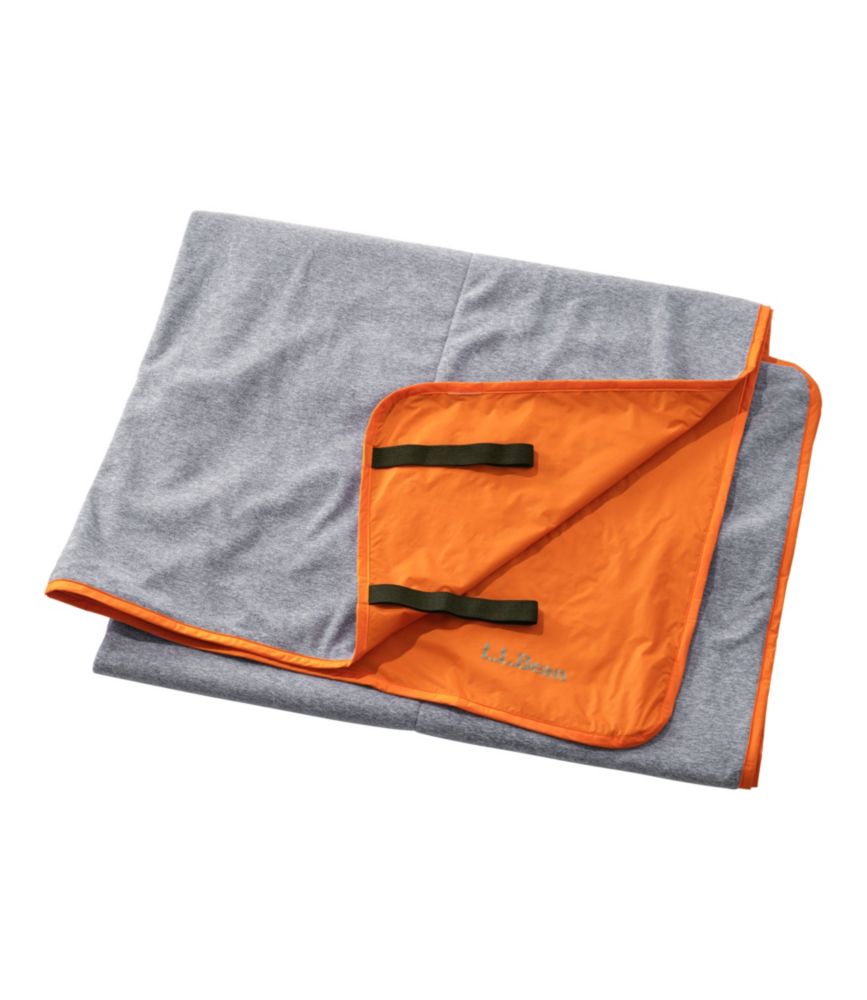 L.L.Bean Waterproof Outdoor Blanket, Light Heather Gray/Persimmon Orange, small image number 1